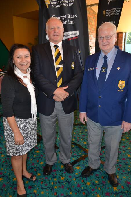 GRATEFUL: Shoalhaven City Council events manager Emire Farrar with Cr Clive Robertson and Bomaderry RSL Club junior vice-president Darcy McPherson at the second Sports Tourism Partner Program luncheon held at the Bomaderry RSL last Wednesday.