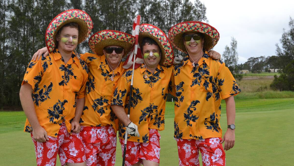 BEACHBOYS: Michael Pearce from North Nowra, Graham Lewis from Worrigee, Chris Pearce from North Nowra and Matt Kelly from Bomaderry in team PPC Beachboys at the Variety Bash held at Ex Servicemen’s Golf Club on Sunday.