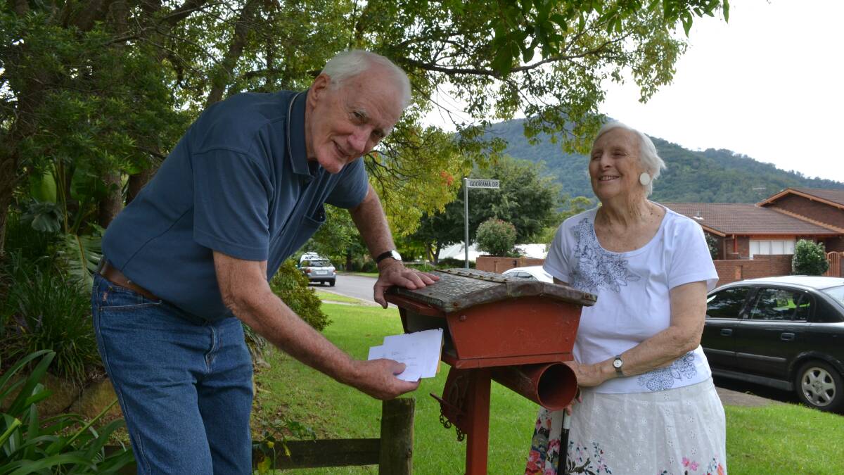 CHANGING TIMES: Elaine and Jim Briggs from Cambewarra remember when the mail was delivered in Nowra twice a day on foot or bicycle and feel the relationship with the posties will soon be lost.