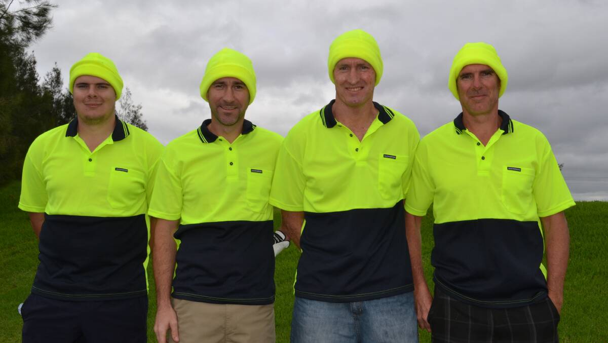 VARIETY BASH: Golfing for team NKL in the variety bash, Nathan Crouch from Nowra, Quentin Brown from Cambewarra, Chris Vince from Vincentia and Rodney Crouch from Nowra