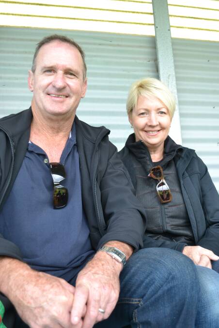 VIKING SUPPORTERS JOHN AND JULIE CAMPBELL ARE ALL SMILES as their team defeats the Shoalies in the second division game held at Shoalhaven Rugby Park on Saturday, April 12. 