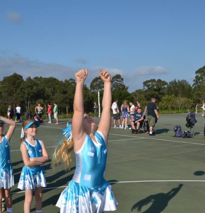 SHOOTER: Lara Black from North Nowra Netball Club takes a great shot at the goals at the Shoalhaven Netball March Pass in South Nowra on Saturday.
