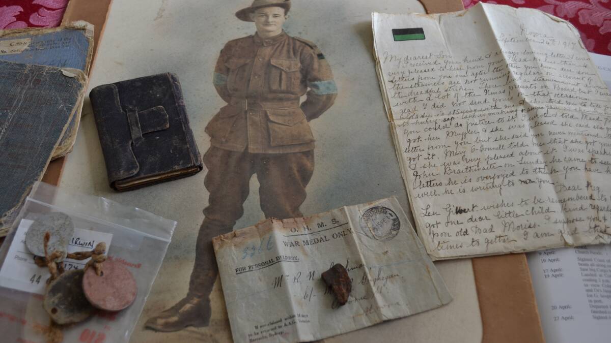 Some of the items that bring Reg Cashman’s war service to life.