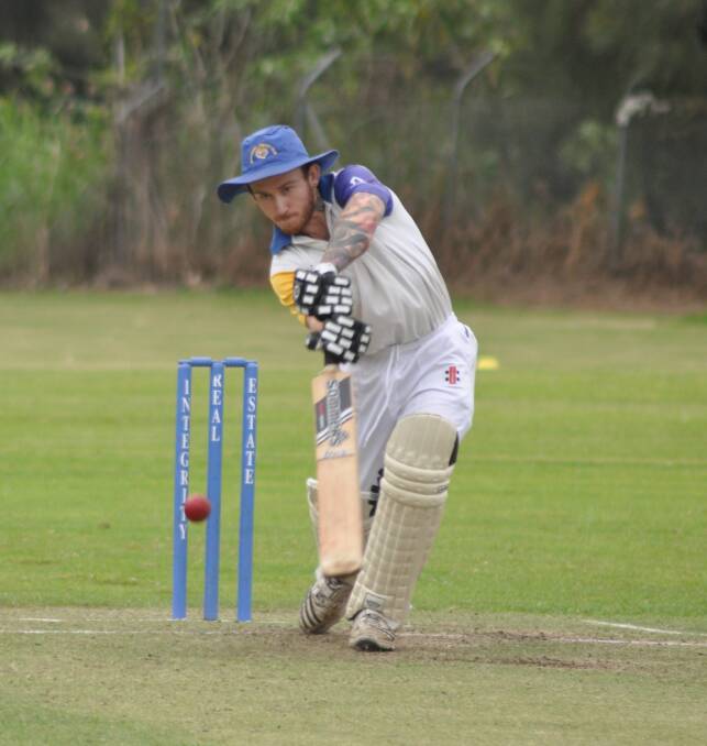 Bomaderry cricket star Matthew Bell in action last season. He is in a serious condition in a Sydney hospital after a motorcycle accident at Pyree  Photo: PATRICK FAHEY