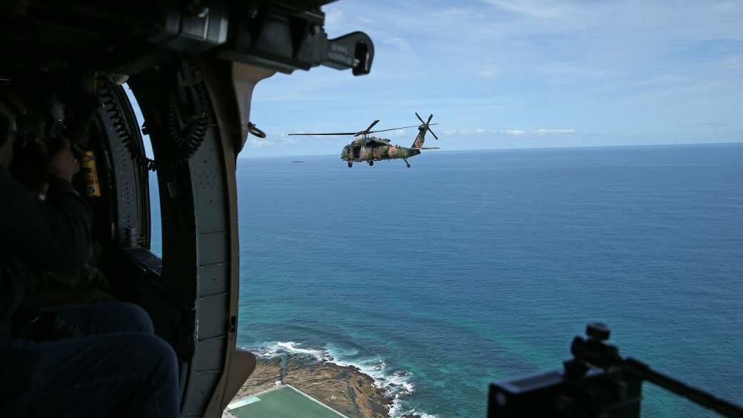 Black Hawk helicopters will run training exercises over Newcastle this week. Picture: Marina Neil