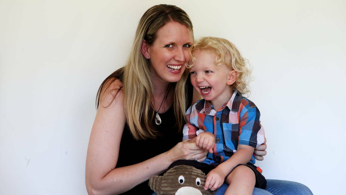 Bright future: Bec Gorman with son Cruz who's doing great after a major skull reconstruction. Picture: Sylvia Liber