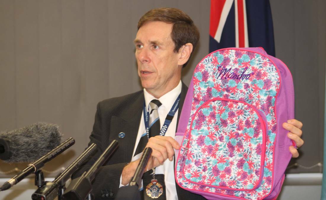 SEARCH CONTINUES: Detective Superintendent Dave Hutchinson said police were hoping residents of Chambers Flat or Muchow Roads may have seen Tiahleigh's floral Mambo backpack, which has white writing, in the area.