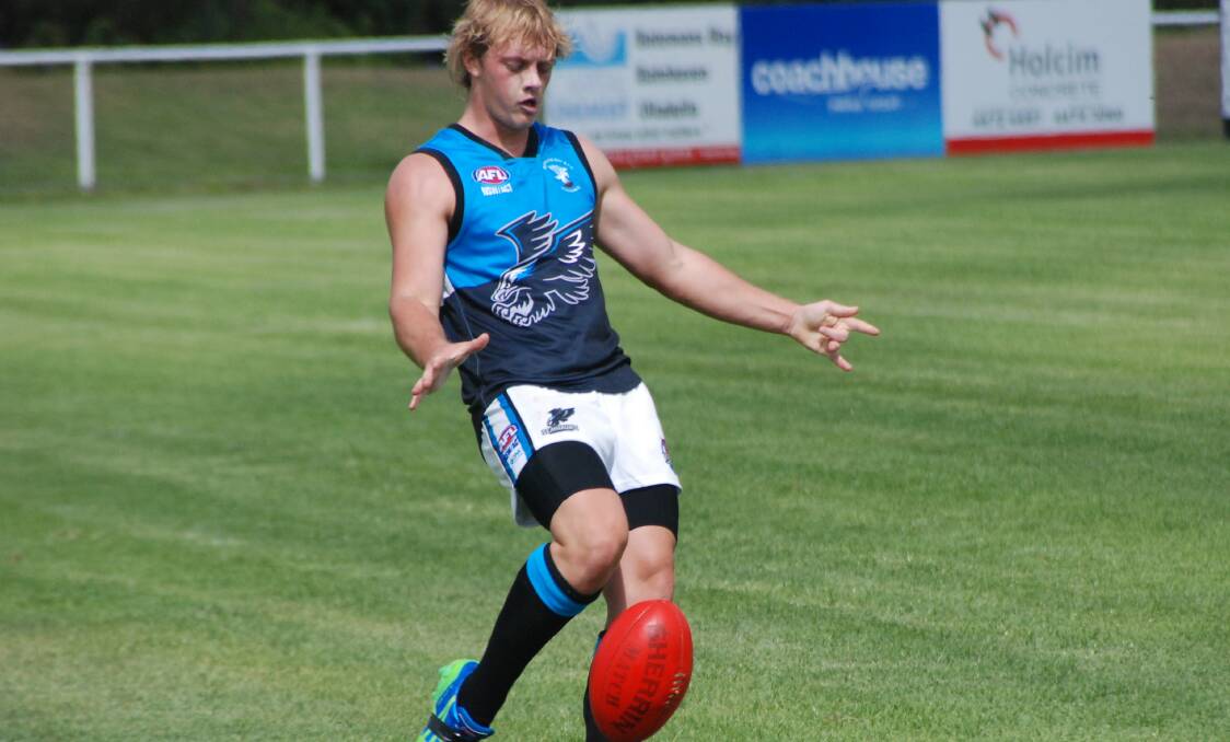 BATEMANS BAY: Rhys Dunlop lets one fly against Goulburn at the Hawk Cup. 