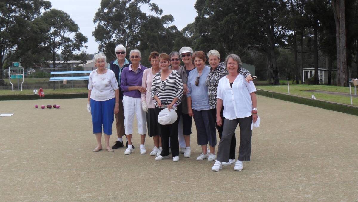 BODALLA: Bodalla lady bowlers enjoying their Thursday social bowls day from left Jean Culcutt, Marie Imberger, Shirley Dent, Jeanette Hay, Pat Wagstaff, Maureen Finlay, June Boehm, Di Fuge, Judy Moore and Sandie McIntosh.