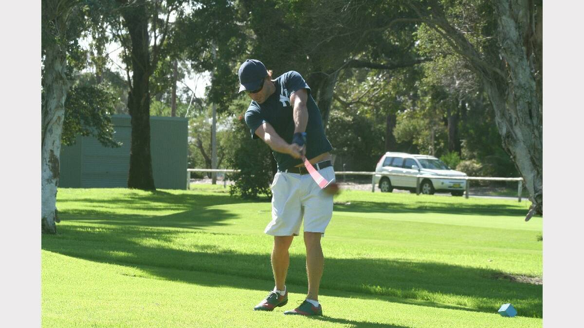 ULLADULLA: Chad Schneider came to Ulladulla for the beach swim and ended up hitting the greens at Mollymook instead on the weekend.
