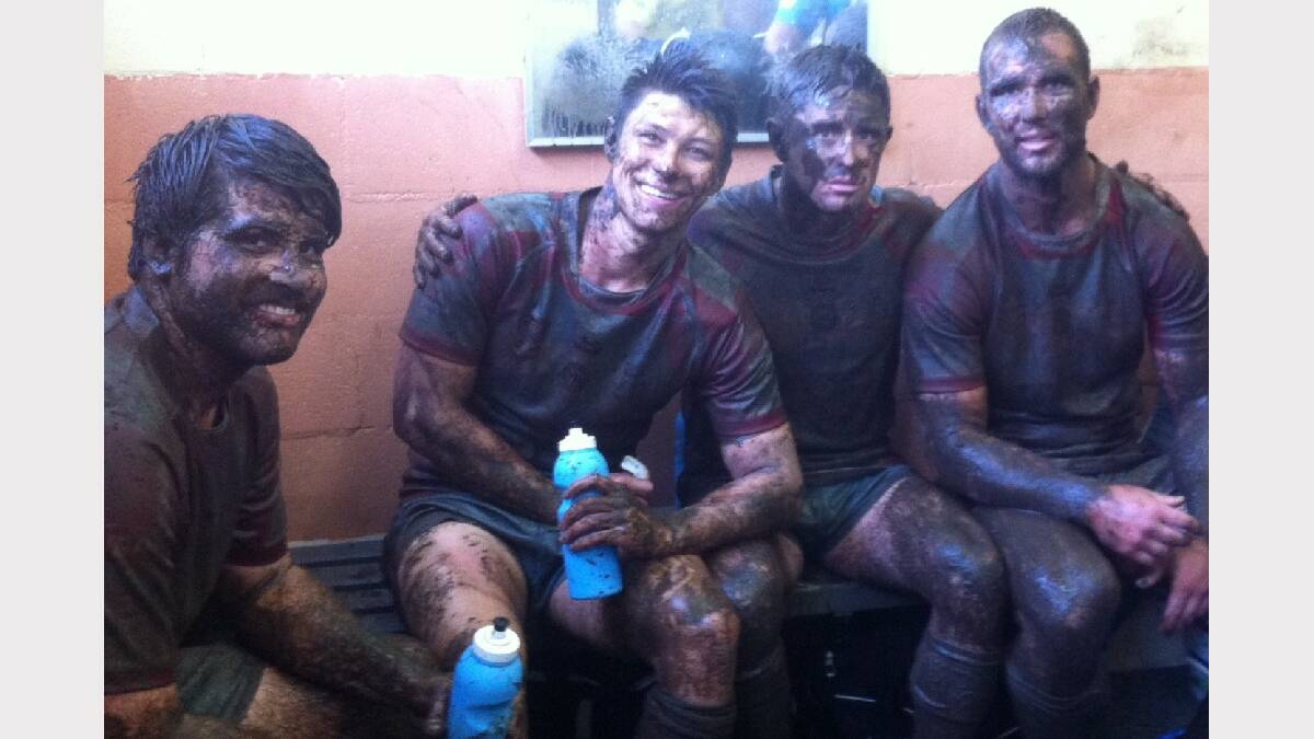 ULLADULLA: Milton Ulladulla Bulldogs players Nick Goodman, Travis Young, Scott D'Ombrain, Gary Warburton managed to smile despite going down to Gerringong 38-10 in their muddy Group 7 clash on the weekend.
