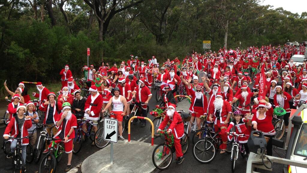 Hundreds of jolly red participants turned up for this year's Huksisson Santa Ride. Despite the wet weather they had a wonderful time. Check back later for the full story. Photo HAYLEY WARDEN.