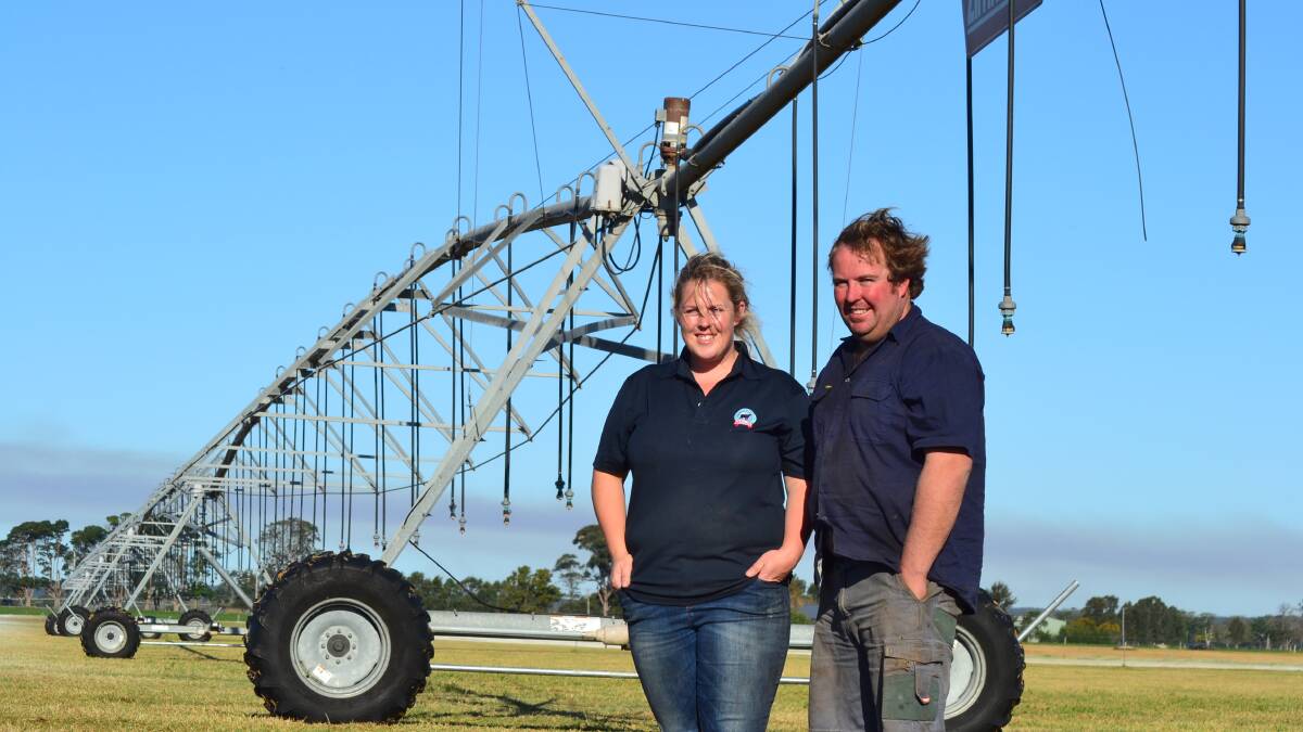 GOOD NEWS: Numbaa dairy farmers Hayley and Stewart Menzies rely on their irrigator. Access to more water will help in dry spells.