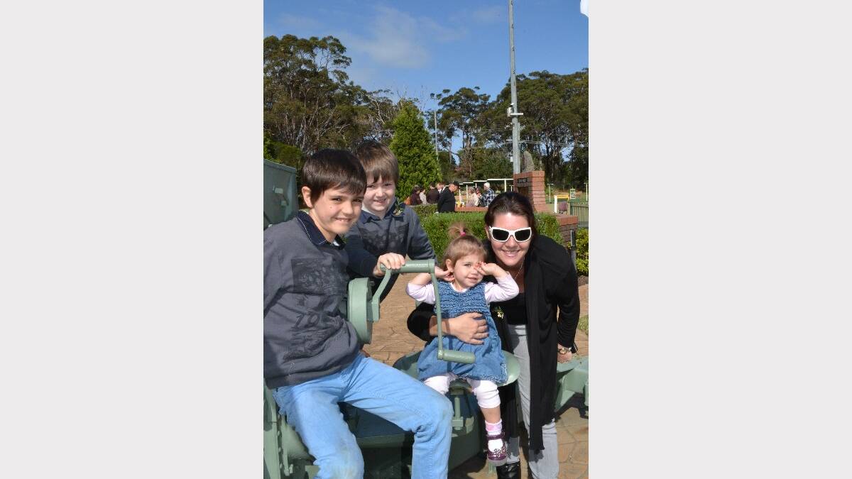 Tyler, Ethan, Paige and Kelly McDonald at the Callala Beach Anzac Day service.