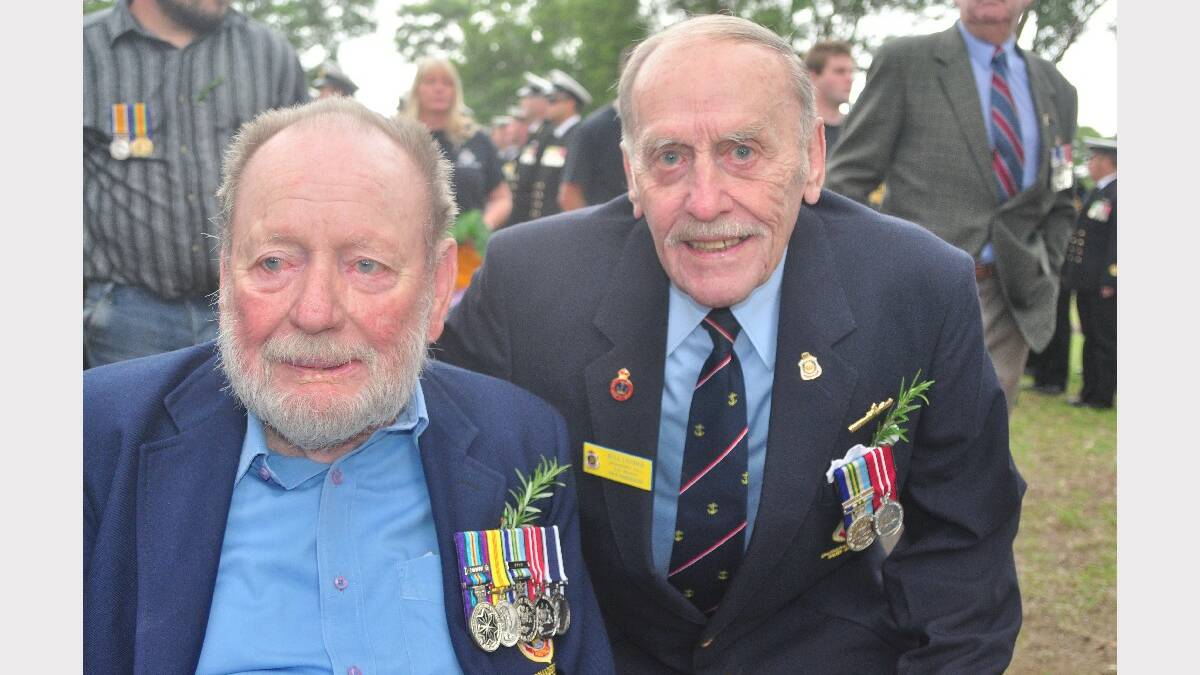Peter Sincocks from the Philippines with his brother and Bomaderry RSL Sub Branch member Bill Linden.
