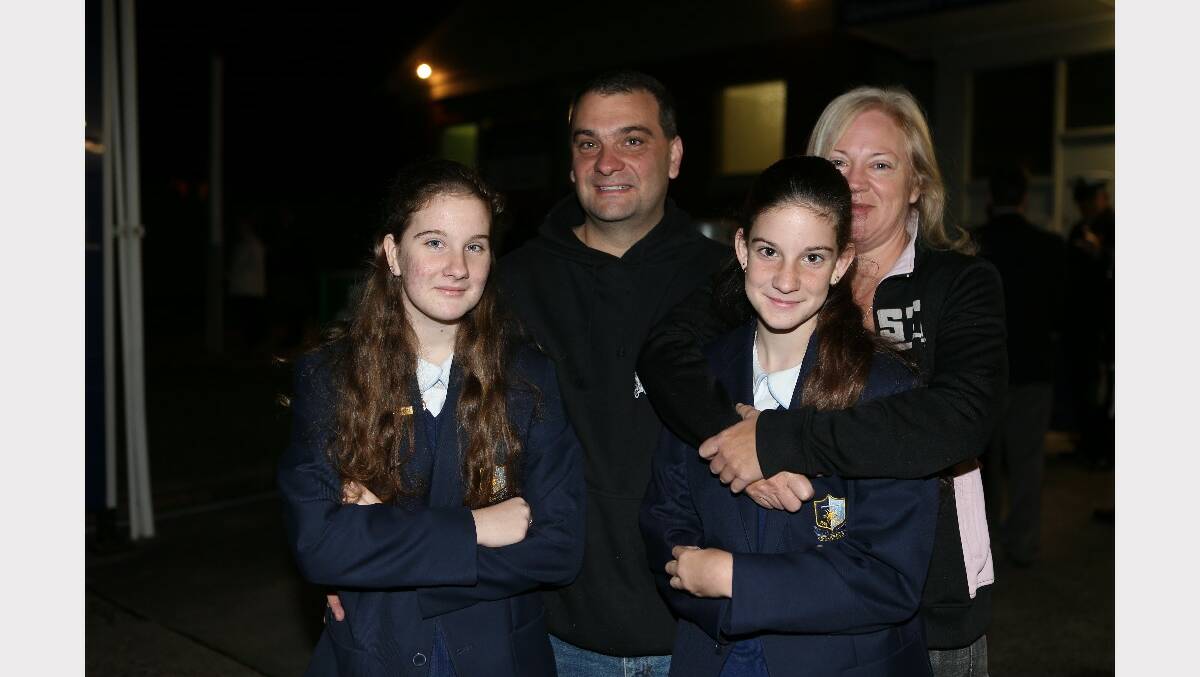 Manny and Jo Devet with their daughters Keesha and Taasha at the Anzac Day dawn service at Greenwell Point.