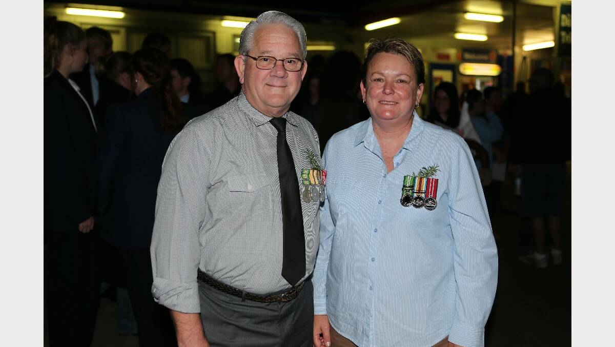 Preparing for the Anzac Day dawn service at Greenwell Point were John Beazley and Tracey Puxty.