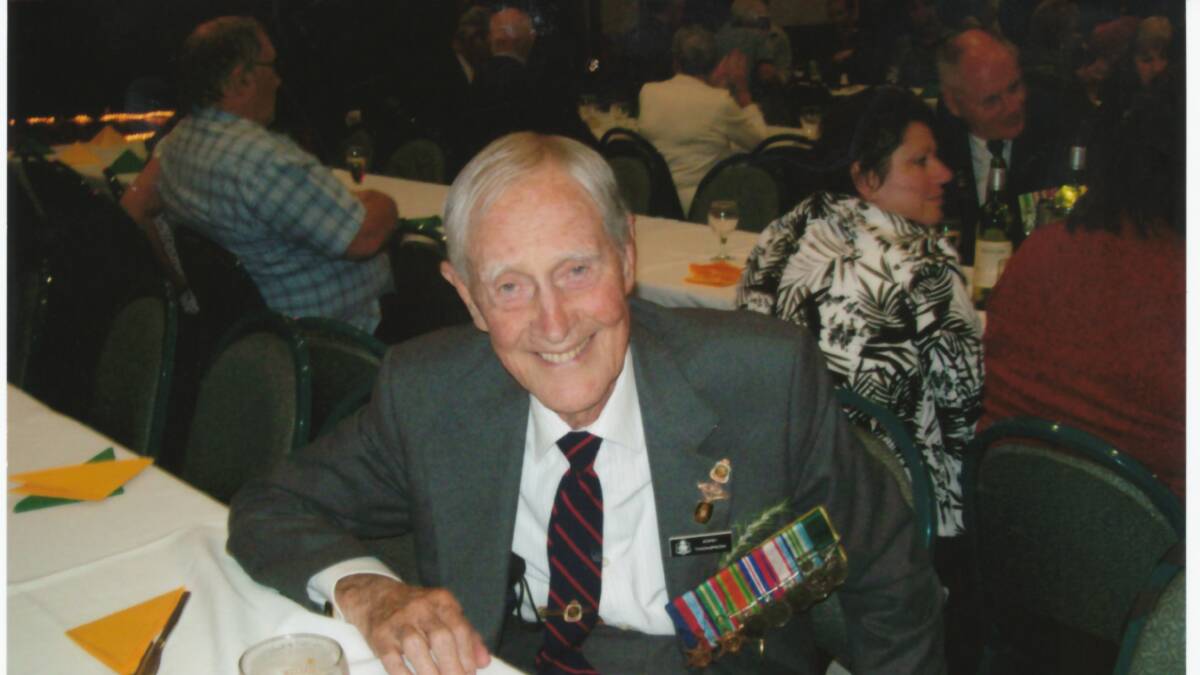 FAMILIAR FACE: John Thompson attended many Anzac services over the years. Here, he enjoys a beer after the 2014 service.