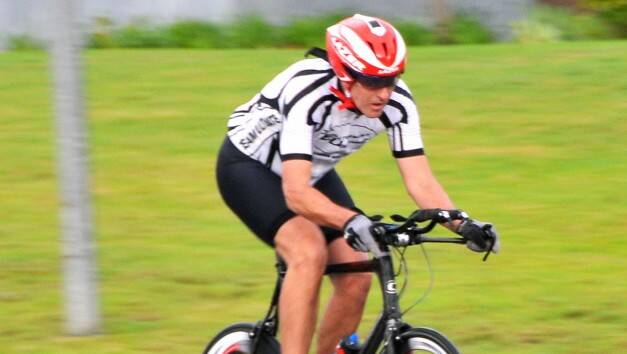 ON A MISSION: Nowra Velo Club member Phil Rice has the end of the time trial in sight.