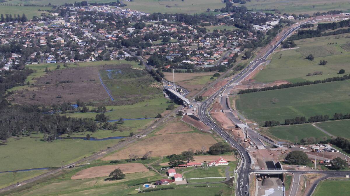 BIRD’S EYE VIEW: The Gerringong Princes Highway upgrade, taken in May this year.