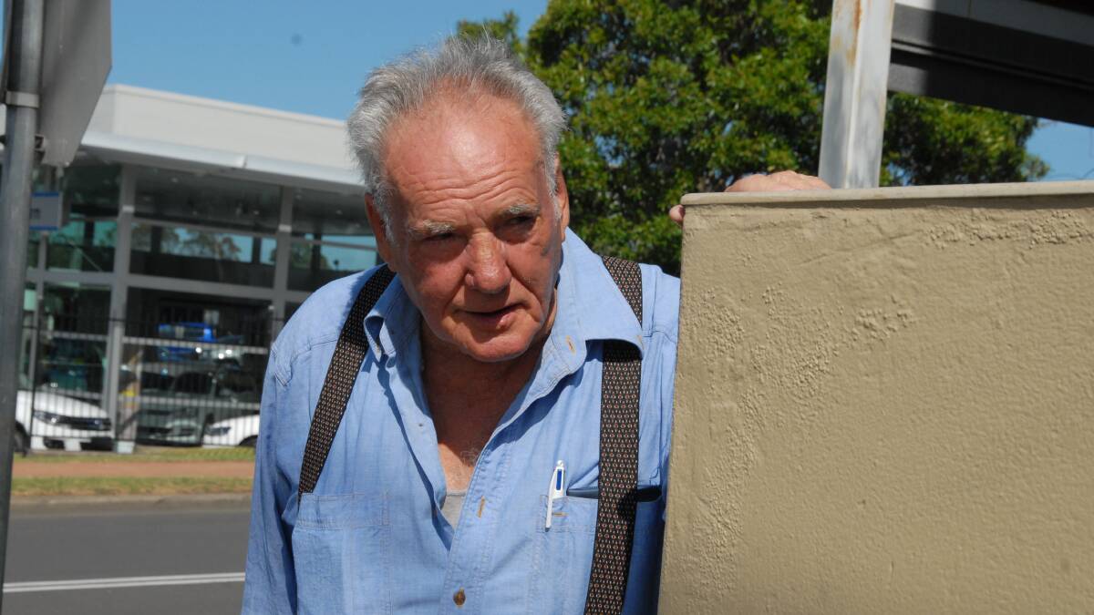 DANGER: Currarong resident George Perkins is concerned for pedestrian safety on the blind corner of the Ex-Servicemen’s Club where Junction Street meets the Princes Highway.