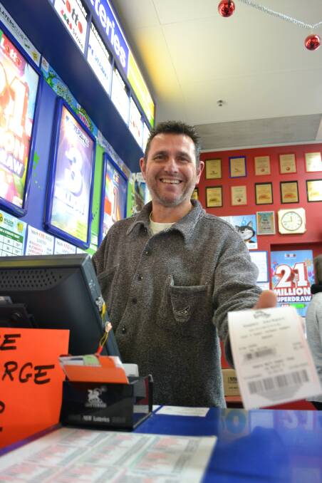 LUCKY CHARM: Claude Vaccari from the Nowra Mall Papershop has sold three first prize winners in the Lucky Lotteries Super Jackpot in the past four months.