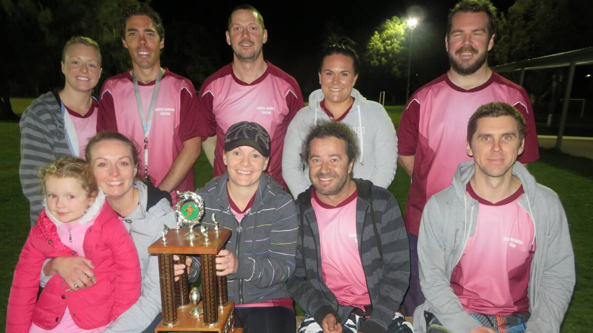 WINNERS ARE GRINNERS: The Nowra Shoalhaven Touch Winter 2013 A Reserve premiers were North Nowra Tavern team (back) Candice Pocock, Scott Pocock, Leith Cooper, Kirsty Bates, Matthew Hinkley, (front) Tamie Cooper, Megan Rigby, Tim Sentence and Ben Hinkley. 