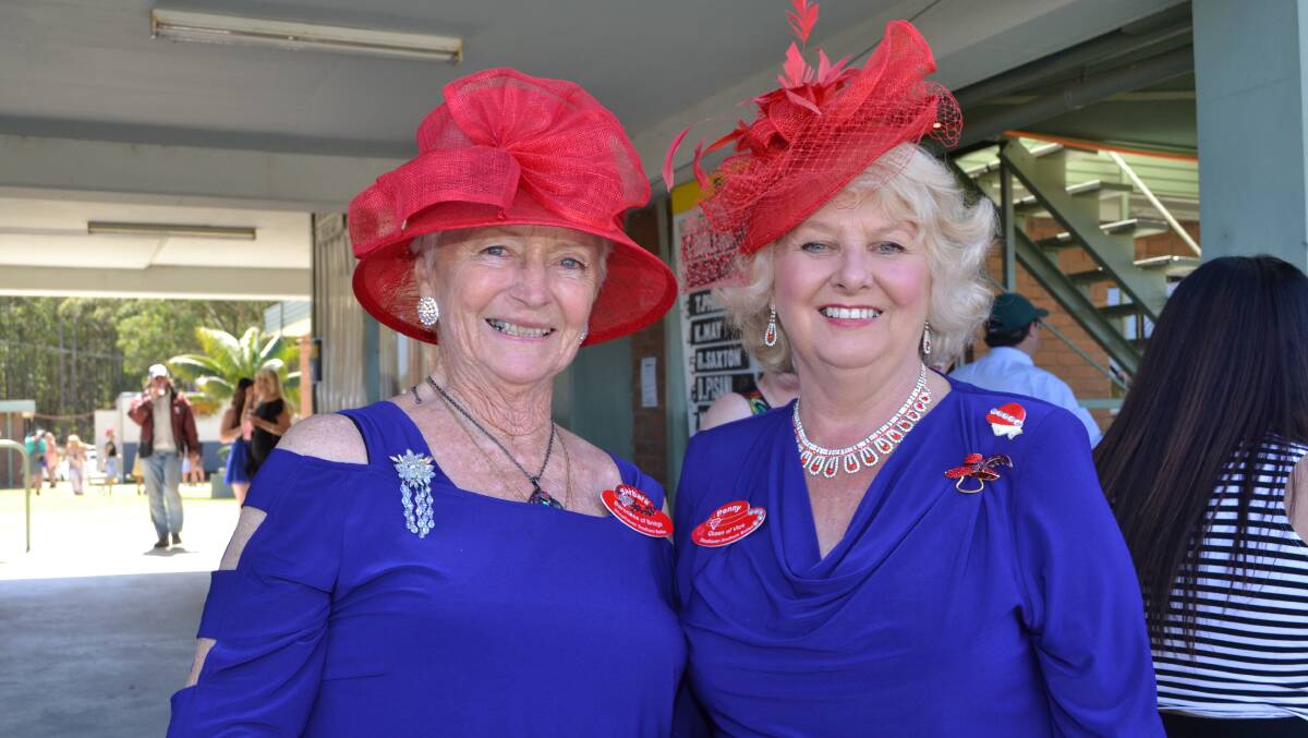 SOUTHERN BELLES: Barbara Dudman from Shoalhaven Heads and Penelope Post from Nowra know how to make an impact with a race hat.