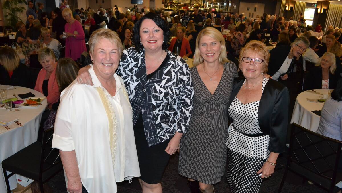 THE TEAM: Shoalhaven Women’s Conference organisers Linda Marquis, Rachael Thornett, Karen Woodham and Lynnette Kearney among the many Shoalhaven women at Bomaderry Bowling Club for the event.