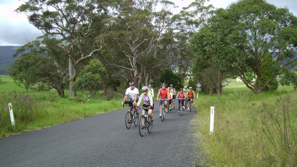 COUNTRY LIFE: SBUG riders cycle along a quiet country road.