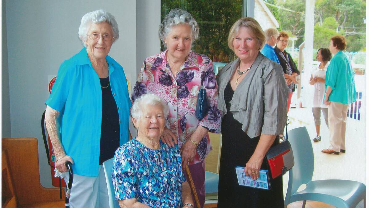 FOND SEND-OFF: Dot Harris, Vonnie Muller and Irena Blinkhorn farewell Sister Margaret Prendergast (front) with a morning tea at St Michael’s Parish last Saturday.
