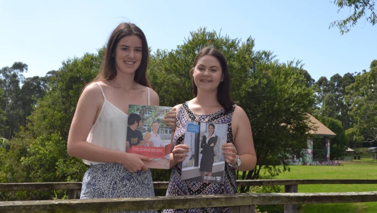 STUDY AHEAD: St John’s students Renee Matthews from Bomaderry and Misha Chewying from North Nowra are ready to chase their dreams.”