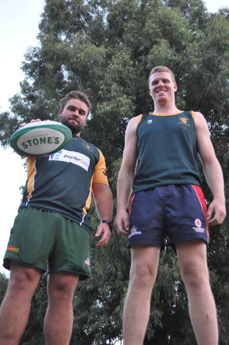 COUNTRY BOYS: Shoals prop James Smith and teammate Mitch Hardy are looking forward to the opportunity to play alongside each other for the NSW Country Cockatoos. Photo: PATRICK FAHY 