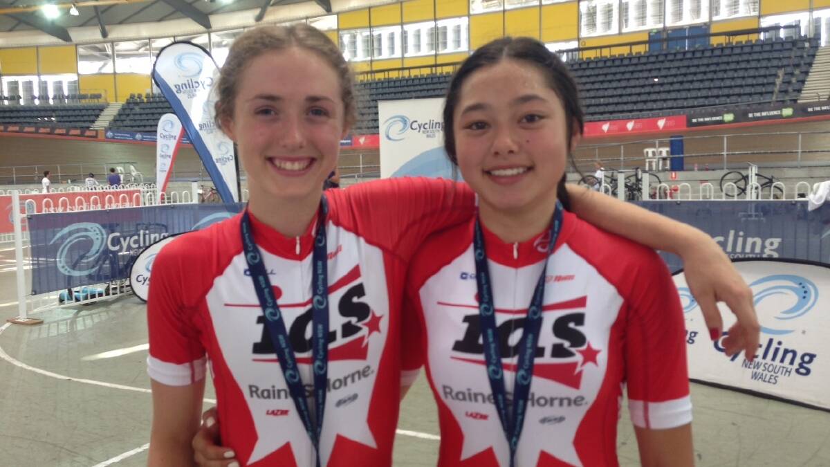 PHOTO FINISH: There was almost nothing to separate Shoalhaven riders Natasha Mullany and Chelsea Oaten in the race for gold and silver in the final of the 500 metre time trial. 