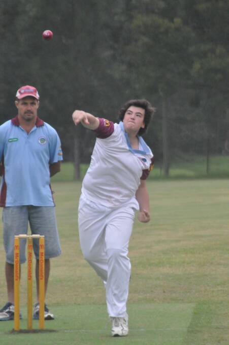 STAR BOWLER: North Nowra-Cambewarra Blues’ Rowan Campbell bowled 2/14 in his team’s win over North Nowra-Cambewarra Maroons on Saturday. Photo: DAMIAN McGILL