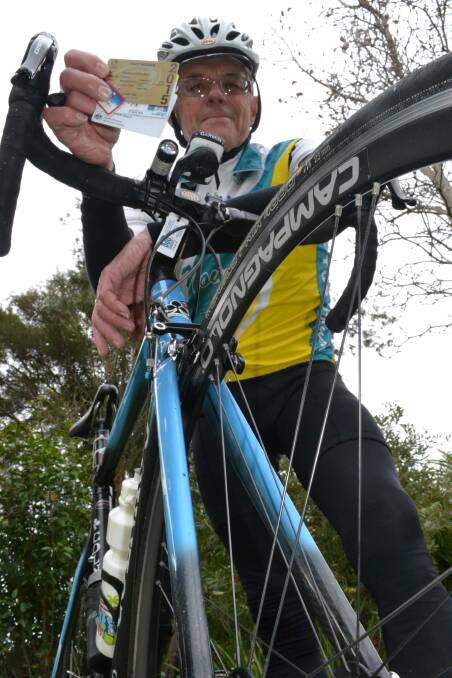 FINE BY ME: Nowra Velo Club secretary Doug Holland says legislation being discussed by the NSW government that cyclists over a certain age have to carry photo ID would make no difference to him as he already carries a driver’s licence every time he rides.