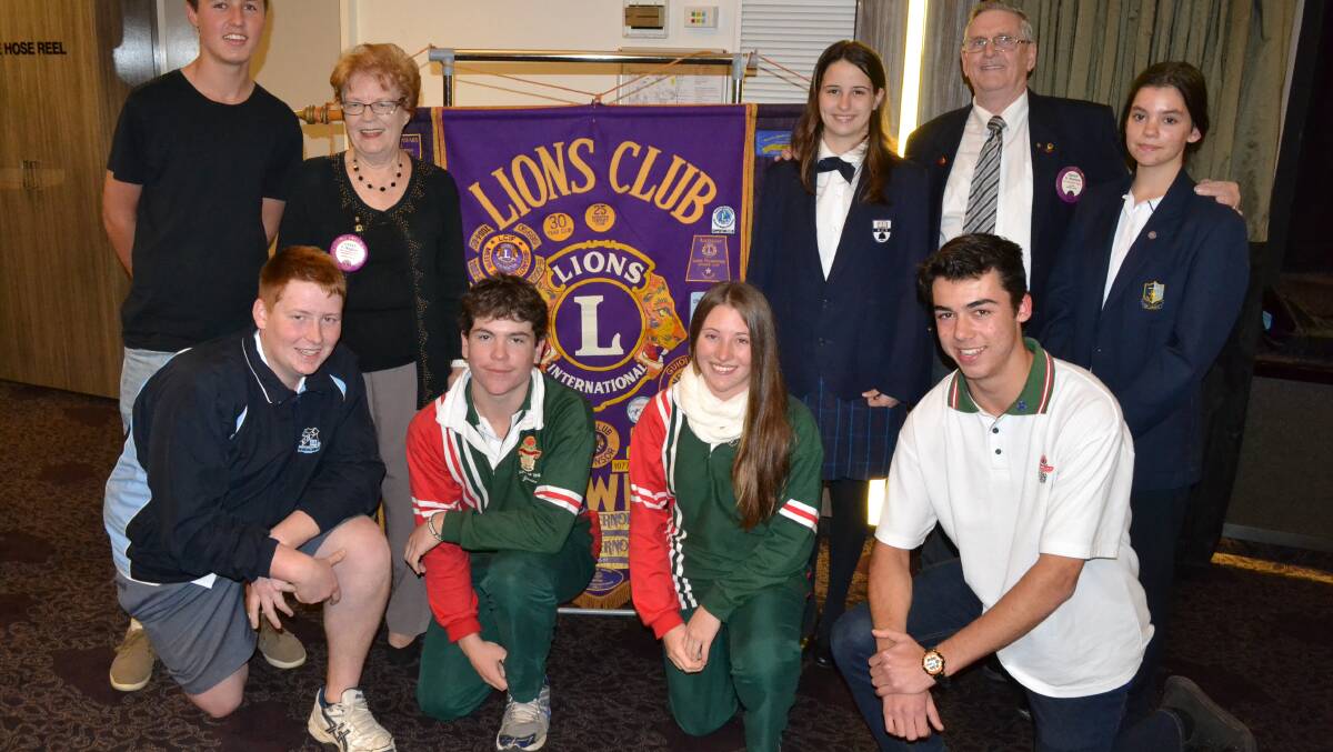 ADVENTURE: Shoalhaven High School student Blake Kelly, Nowra Lions Club president Janet Hughes, Nowra Christian School student Erin Somerville, Nowra Lions Club project chairman Geoff Stanton and St John’s the Evangelist High School student Brittanee Schinella with (front), Nowra High School student Nick Crawford and Bomaderry High School students Justin Pritchard, Bethany O’Connor and Zac Remnant share their Outward Bound Australia stories from their recent trip the Lions sponsored.