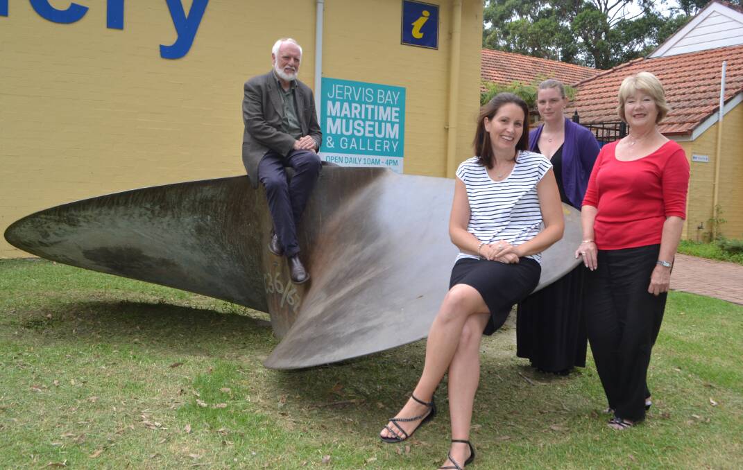 STAND OUT: The Lady Denman Museum president John Fergusson, marketing manager Claire Hooper, board member Nina Douglas and museum shop manager April Harrison embrace the organisation’s name change to the Jervis Bay Maritime Museum and Gallery.