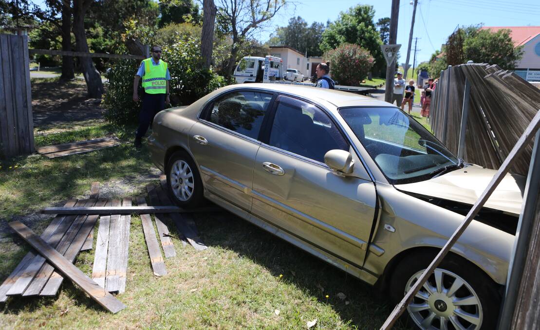 CRASH THROUGH: A driverless car went on a 50-metre run, colliding with a four-wheel-drive and four fences in Orient Point on Saturday morning.