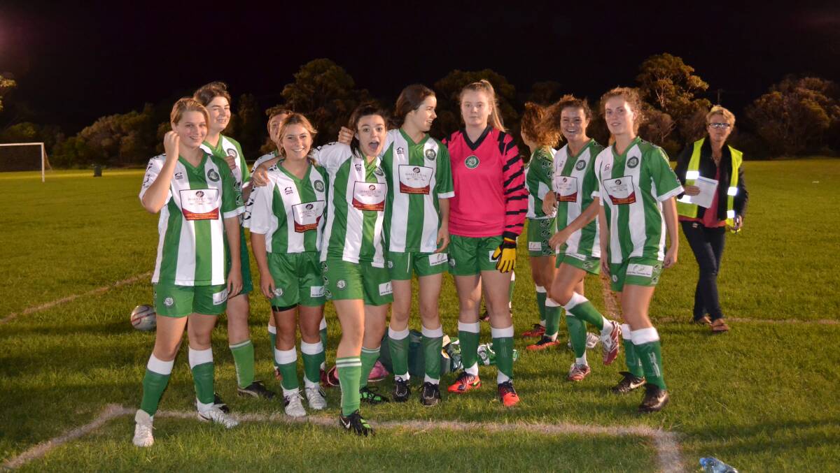 CHEERING: Huskisson under 17 girls team kicked off the season on a high last Wednesday night with a win over Culburra.
