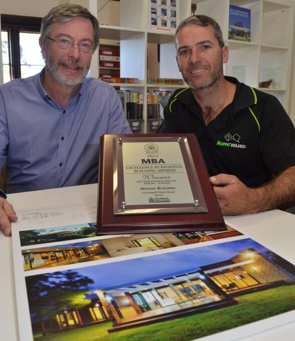 ACCOLADE: Colin Irwin from iarchitects and Cambewarra builder Craig Moffat are pleased with their finished product that won a Master Builders Association award recently.