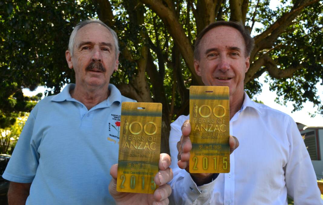 EMOTIONAL: Barry Harper (left) and Clyde Poulton are off to the centenary of Anzac dawn service at Gallipoli.