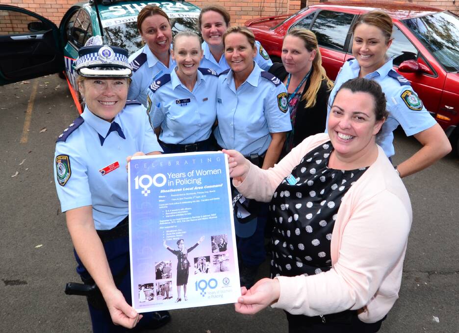 SISTERHOOD: Members of the Shoalhaven Local Area Community Susan Charman-Horton, Belinda Wiley, Charlie Martin, Kelly Arnold, Debbie Peck, Kyriana Van Den Belt and Simone Hackett invite you to join them in a day to celebrate 100 years of women in policing on Thursday.