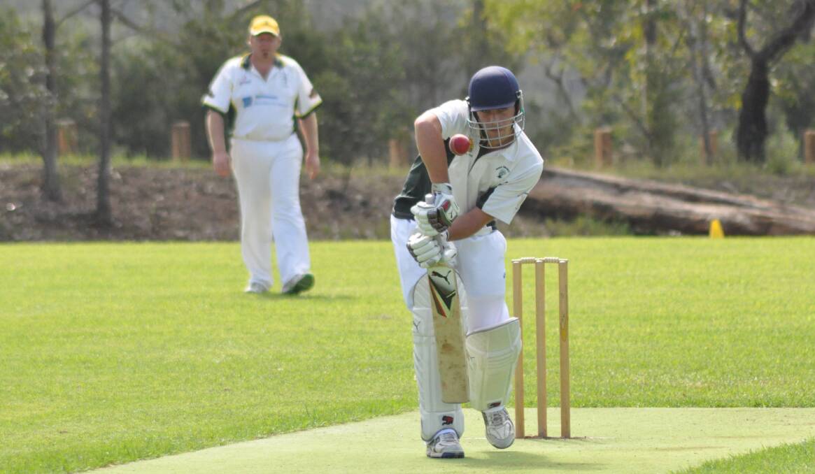 RECORD MAN: Nowra Greens’ Lachlan Butfield on his way to 157 runs, which helped equal the records for highest individual score and aggregate of runs for a fourth grade grand final.
	Photo: PATRICK FAHY