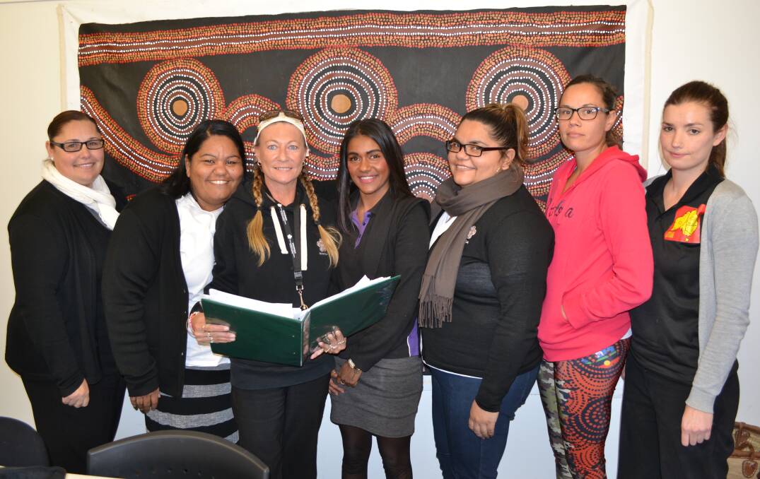 DEDICATED: Part of the team at Waminda (from left) practice manager Nikki Wellington, management support trainee Melissa Wellington, transport officer Shirley Taylor, Aboriginal primary health care worker and Chronic Care and Supplementary Services co-ordinator Kristika Kumar-Williams, administration manager Cleone Wellington, Aboriginal primary health care worker Hayley Longbottom and nurse/midwife Carly David.