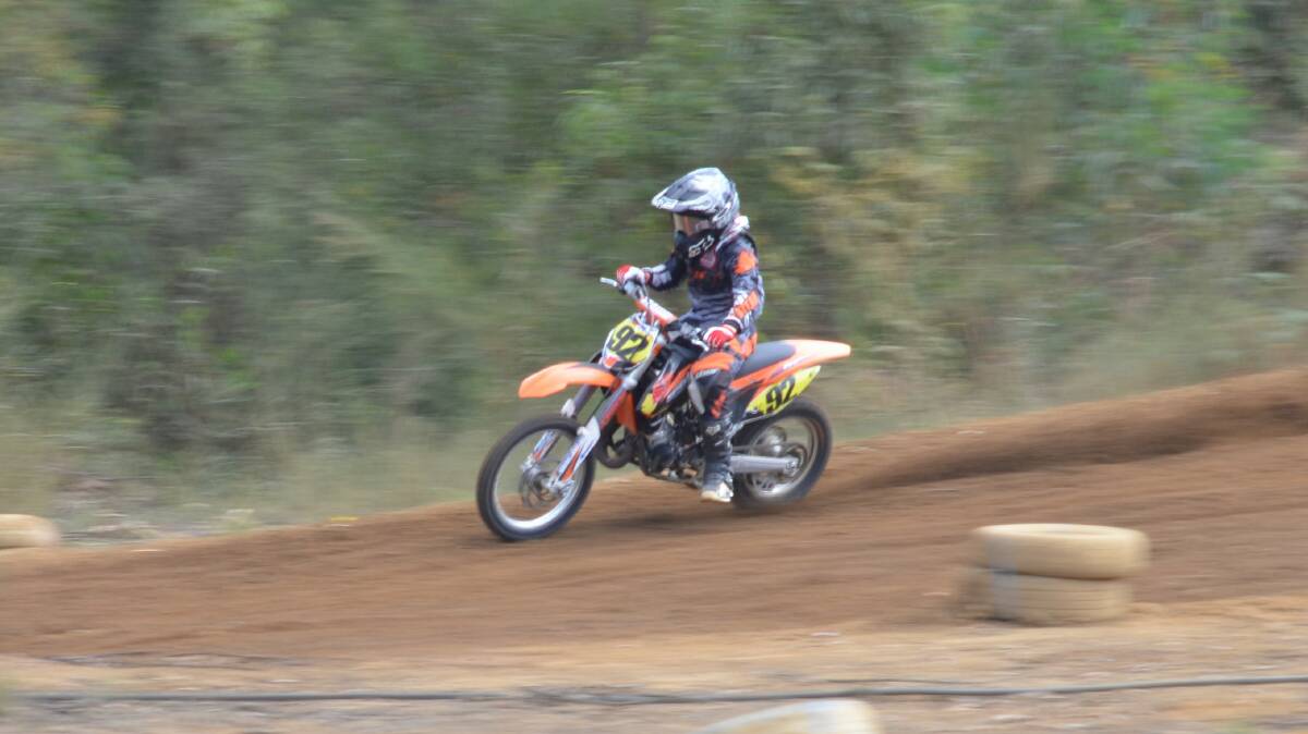 MUD SLIDE: Shoalhaven motocross rider Dante Hyam takes on the muddy conditions at the recent Victorian state titles.