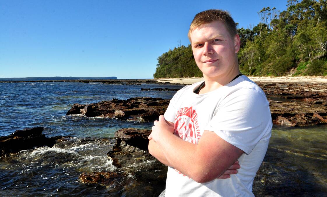 ROCKY RESCUE: Jesse Huxley from Nowra owes his life to a mate and an angel ring. In 2013 he was swept off rocks at Currarong while rock fishing. Thankfully his fishing partner was aware of where the nearest angel ring was. The device kept Mr Huxley afloat for 90 minutes before being rescued.