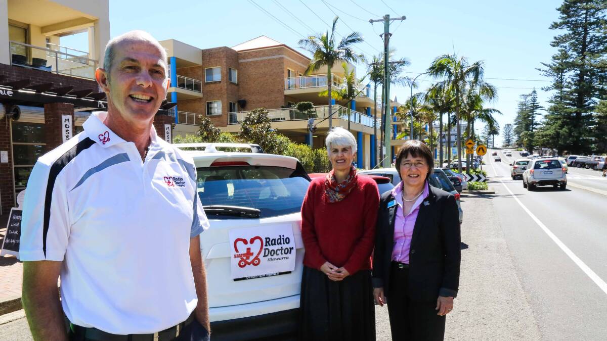 Frank Wallner with Medicare Local Chair of the Board Vicki McCartney and Dr. Elizabeth Magassy at the launch for the Illawarra Radio Doctor. Picture: GEORGIA MATTS