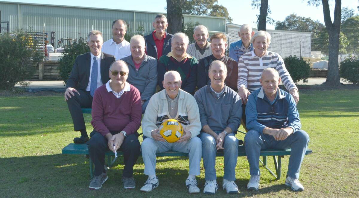 GOLDEN ERA: Ex players and officials (back) Andrew Wilson, Derek Trusler, Ken McLean and Harry Knowles (middle) Neil Weatherill, Dave Norwood, Robin Johnson, Doug Solomon and Geraint Roberts (front) Graham Simmons, Jimmy Barr, Mick Edwards and Reg Beech are looking forward to the upcoming reunion.