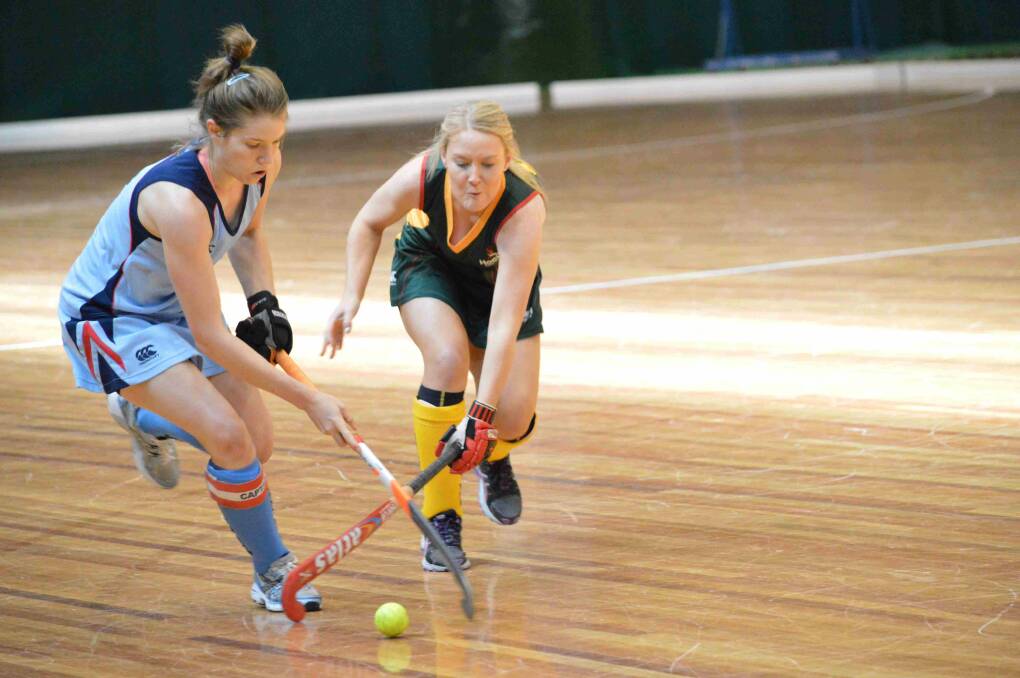 HIT SELECTION: Kyah Gray (left) is looking for to playing for the Australian indoor hockey side at the World Cup.